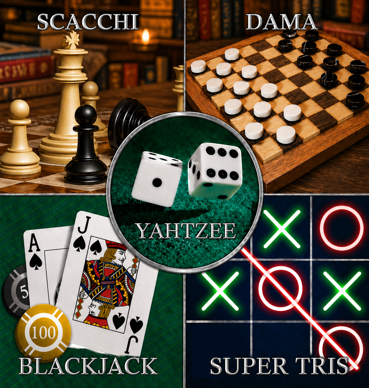 Giochi da tavolo (5 in 1)